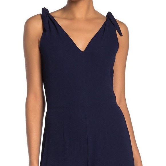 Betsey Johnson Navy Seals Tie Shoulder Wide Leg Jumpsuit Size 8 New w/Tag $128 - Picture 3 of 8